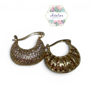 ARETES DE BOLSITA BRILLOSOS DORADOS