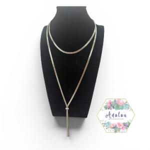 COLLAR LARGO PLATEADO AJUSTABLE