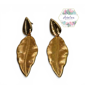 ARETE DE HOJA 2 DORADO