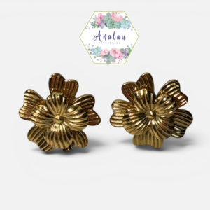 ARETE DE FLOR DOBLE DORADO