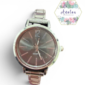 RELOJ GRIS CON FONDO NEGRO DE PULSERA ITALIANA