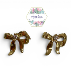 ARETES MINI DE MOÑO DORADOS