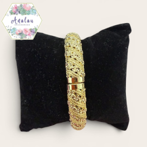 PULSERA DE ABROCHADERA DORADS BRILLOSA