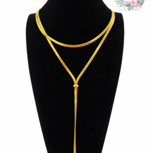 COLLAR LARGO DORADO DE PLANCHA