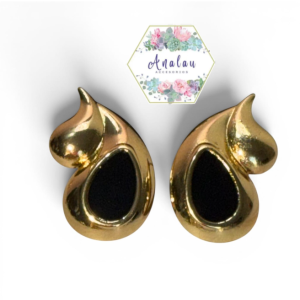 ARETE GOTA NEGRO DORADO