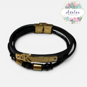 PULSERA NEGRA CON DORADO DE CALVINN KLEINN