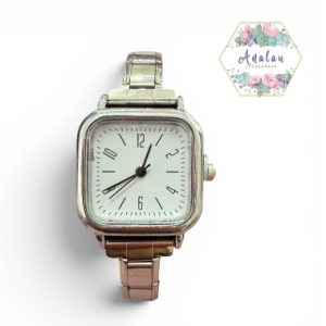 RELOJ PLATEADO CUADRADO DE PULSERA ITALIANAA