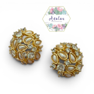 ARETES REDONDOS DORADOS BRILLOSOS