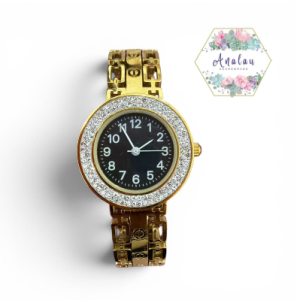 RELOJ DORADO BRILLOSO DE CARRTIERR