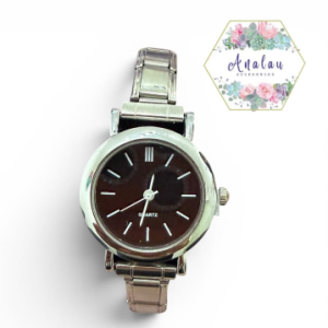RELOJ FONDO NEGRO NUMEROS ROMANOS DE PULSERA ITALIANAA