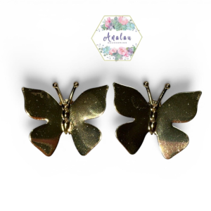 ARETE MARIPOSA DORADO SIRUETA