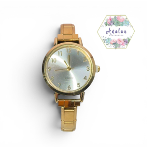 RELOJ ITALIANO DORADO CON BLANCO
