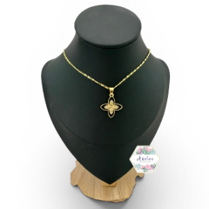 COLLAR DE NUDO DE BRUJA DORADO CON NEGRO