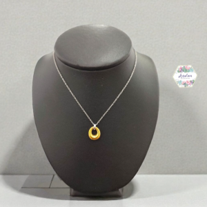 COLLAR PLATA CIRCULO DORADO