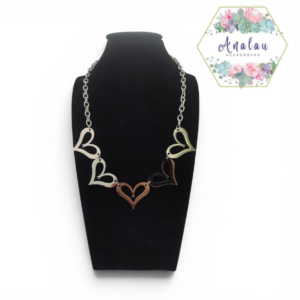 COLLAR PLATA 5 CORAZONES