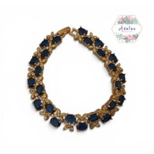 PULSERA DOBLE PIEDRA AZUL