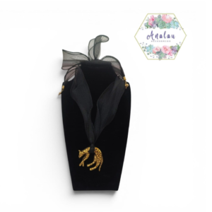 COLLAR NEGRO CON LEOPARDO