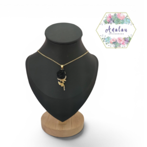 COLLAR DE FLÑOR NEGRA TERCIOPELO