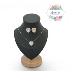 COLLAR ARESTES CORAZON BLANCO DIAMANTES