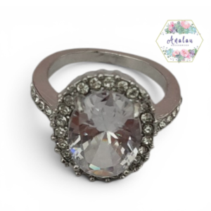 ANILLO PLATA CIRCULAR 1PIEDRA INCRUSTADO AL REDEDOR
