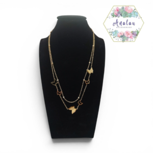 COLLAR DOBLE MARIPOSA 6 CADENA DELGADA