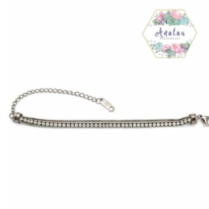 PULSERA PLATA DIAMANTE LINEA INCRUSTADA
