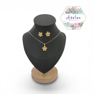COLLAR ARETES DE FLOR REDONDA PEQ