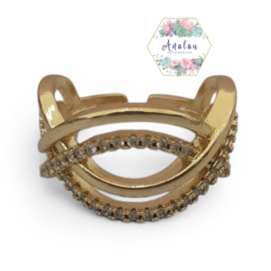 ANILLO DORADO INCRUSTADO DOBLE CHURUMBELA