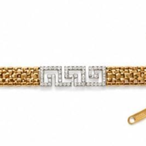 PULSERA DORADA ACADO GRIEGO LLAVE INCRUSTADA
