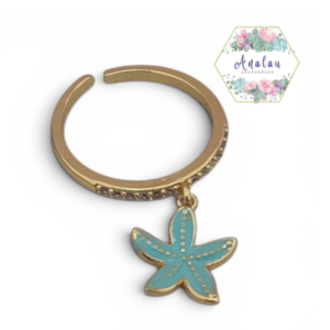 ANILLO DE ESTRELLA AZUL AQUA