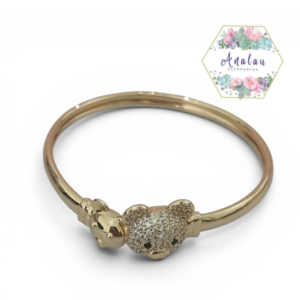 PULSERA DE OSOS 2 LISO Y INCRUSTADO