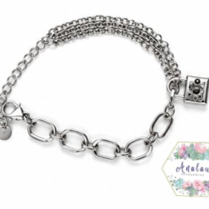 PULSERA CANDADO PLATA DIF CADENA