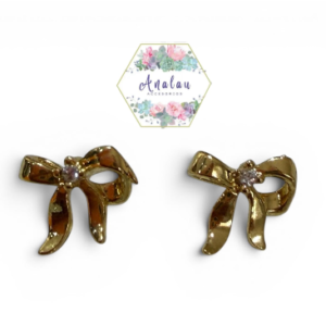 ARETES DE MOÑO MINI DORADO