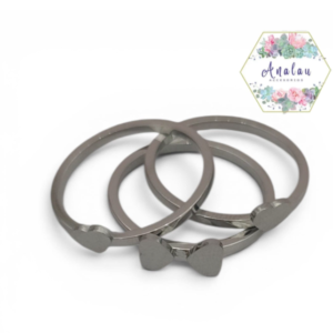 ANILLOS PLATA 3 CORAZON VARIOS