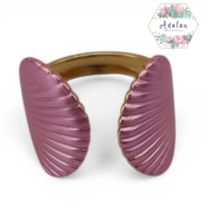 ANILLO 2 CONCHA ROSA CON DORADO
