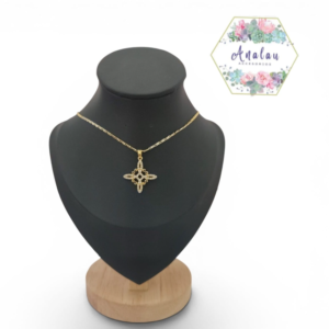 COLLAR NUDO DE BRUJA DIAMANTES CIRCULO LISO