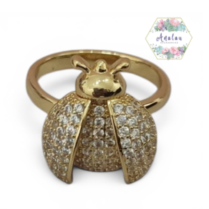ANILLO DE MARIQUITA INCRUSTADA GRANDE