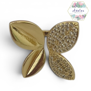 ANILLO MARIPOSA INCRUSTADO Y LISO