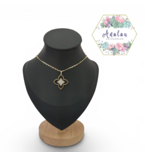 COLLAR NUDO DE BRUJA NEGRO CON BLANCO