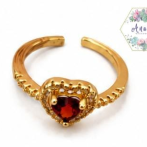 ANILLO CORAZON ROJO