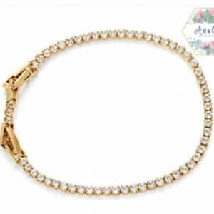 PULSERA DELGADA INCRUSTADA BLANCA