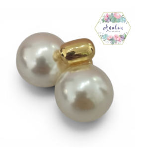ARETES PERLAS BLANCAS DORADO ARRIBA