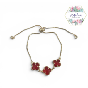 PULSERA DE TREBOL ROJO