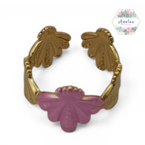 ANILLO ROSA DE 5 CONCHAS 1 ROSA