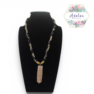 COLLAR DIJE PIEDRA BLANCA EN MEDIO ARBOL DE LA VIDA