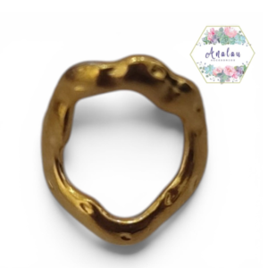 ANILLO AMKMILO FORMA IRREGULAR DORADO