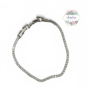 PULSERA DIAMANTES INCRUSTADOS PLATA