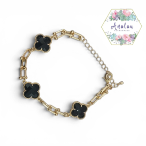 PULSERA TREBOL NEGRO 3 TFANY