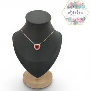 COLLAR CORAZON ROJO ALREDEDOR INCRUSTADO