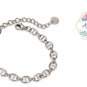 PULSERA PLATA ESLABON MARINERO NARIZ DE CERDO